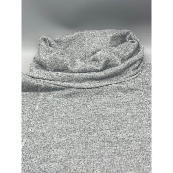 caslon mid wide sleeve turtle neck sweatshirt gray pleated slit bottom polyester - Picture 3 of 8